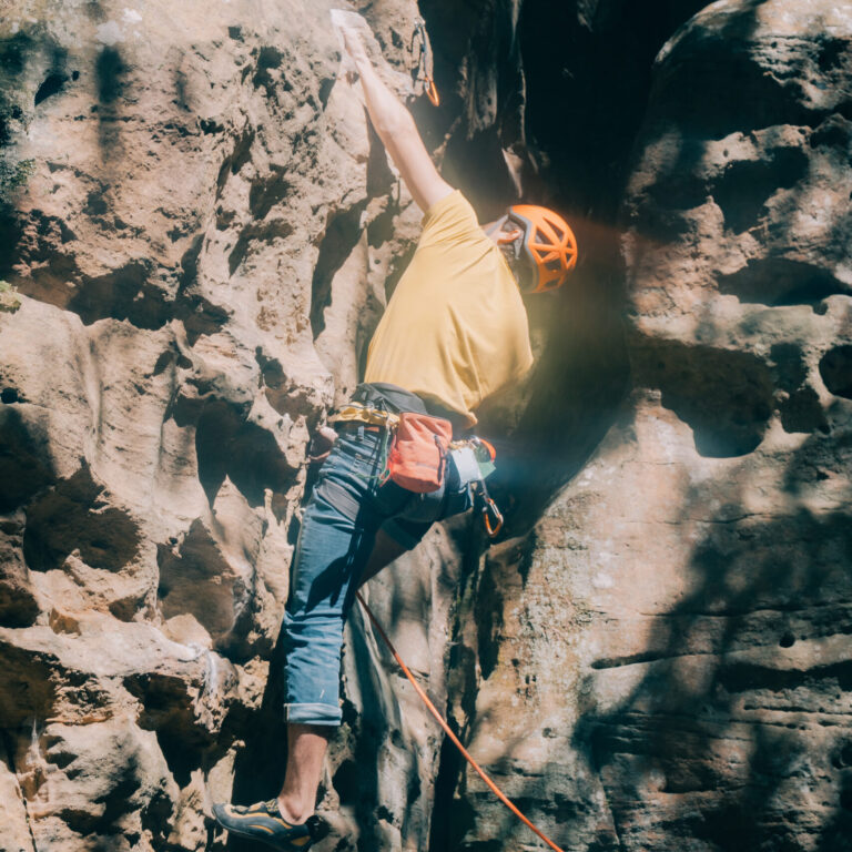 rock climbing male